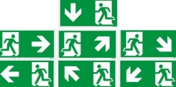 Rettungsweg Rettungszeichen Schild Aufkleber nachleuchtend ASR A1.3 ISO7010