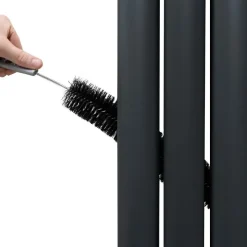 Röhrenheizkörper Oval & Spiegel Doppel Modern Vertikal Anthrazitgrau 1800 x 500mm