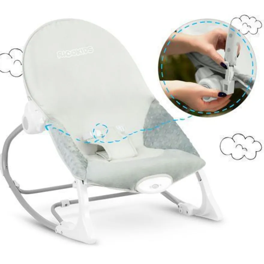 Ricokids Babywippe mit Vibrationsfunktion - grau