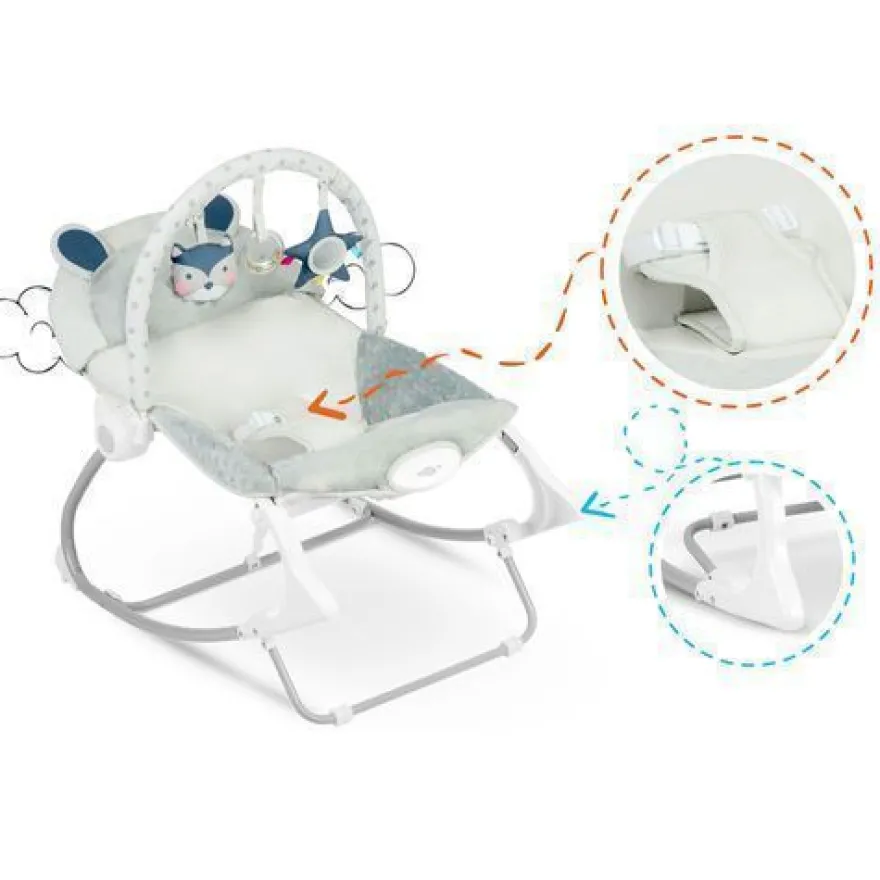 Ricokids Babywippe mit Vibrationsfunktion - grau
