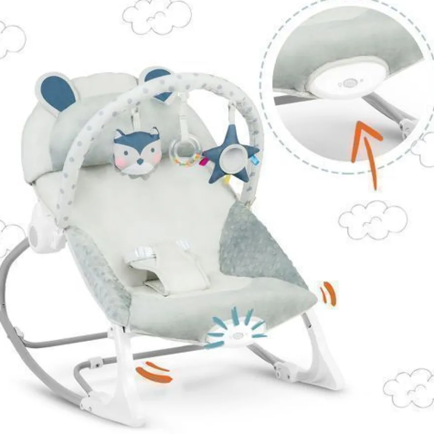 Ricokids Babywippe mit Vibrationsfunktion - grau