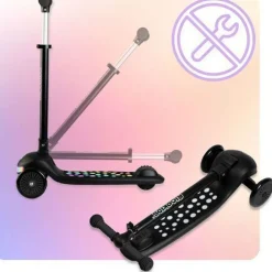 Ricokids Glowi Dreirad-LED-Balance-Scooter für Kinder - Schwarz