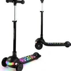 Ricokids Glowi Dreirad-LED-Balance-Scooter für Kinder - Schwarz