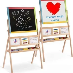 Ricokids Große magnetische Kreidetafel mit drehbarer Uhr - Mehrfarbig