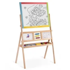 Ricokids Große magnetische Kreidetafel mit drehbarer Uhr - Mehrfarbig