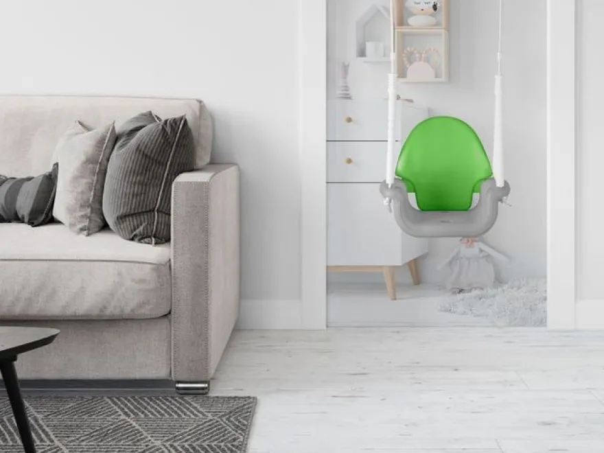 Ricokids 3-in-1 Elefanten-Schaukel, Grau und Grün