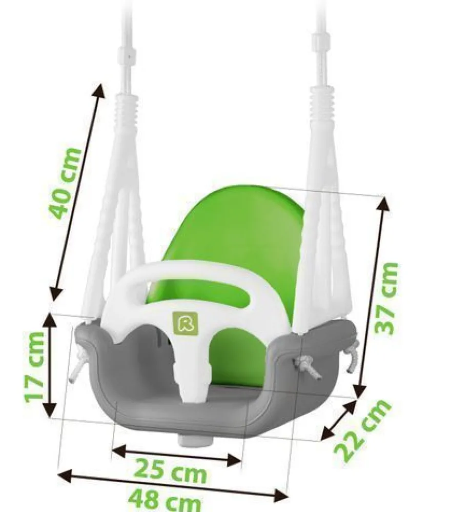 Ricokids 3-in-1 Elefanten-Schaukel, Grau und Grün
