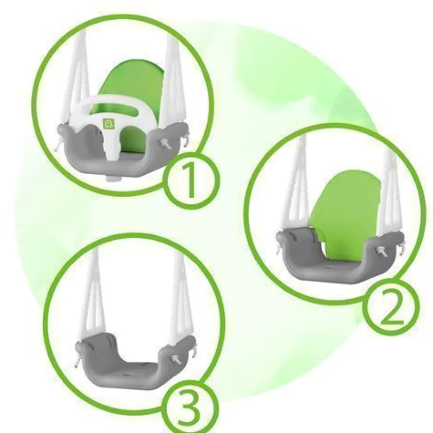 Ricokids 3-in-1 Elefanten-Schaukel, Grau und Grün