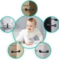 Ricokids 798202 Schranköffnungssicherung, 6 Stück, schwarz