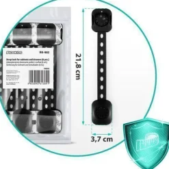 Ricokids 798202 Schranköffnungssicherung, 6 Stück, schwarz
