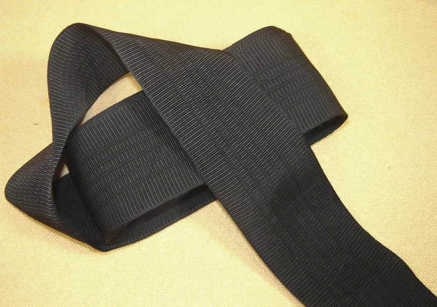Ripsband Herrenhut Hutband hochwertig schwarz mit Struktur 4,5 cm breit Meter RB70