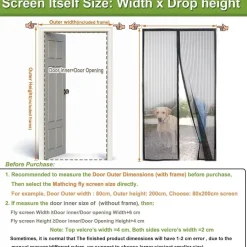 Risareyi Magnet Fliegengitter Tür 60x185cm Weiß - Insektenschutz ohne Bohren