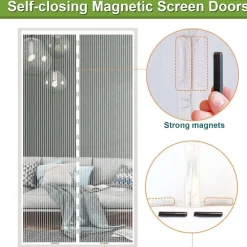 Risareyi Magnet Fliegengitter Tür 60x185cm Weiß - Insektenschutz ohne Bohren