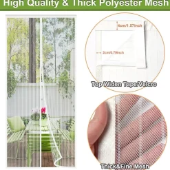 Risareyi Magnet Fliegengitter Tür 60x185cm Weiß - Insektenschutz ohne Bohren