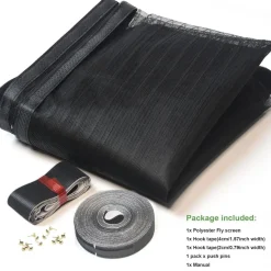 Risareyi Magnet Fliegengitter Tür 65x190cm Schwarz - Insektenschutz für Balkon