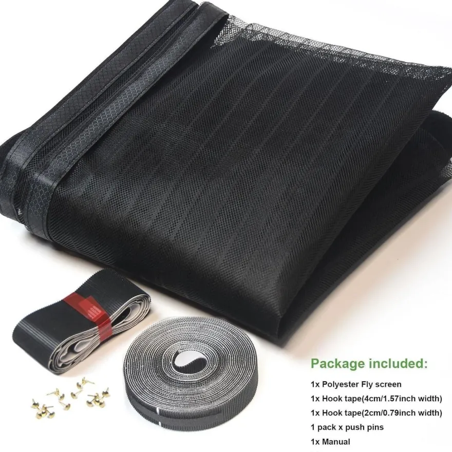 Risareyi Magnet Fliegengitter Tür 65x190cm Schwarz - Insektenschutz für Balkon