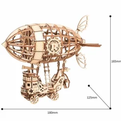 Robotime 3D-Puzzle Luftschiff 18 cm Holz Natur 176-teilig