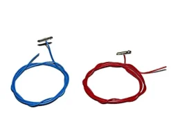 Roco 22213 - 2 Schienenverbinder mit Kabel - Blau & Rot - 1 x 530 mm