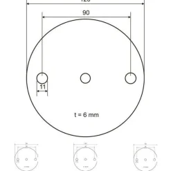 Ronde gelochte Ronden STAHL S235 JR roh gestanzt Platte 70 / 80 / 100 / 120 mm