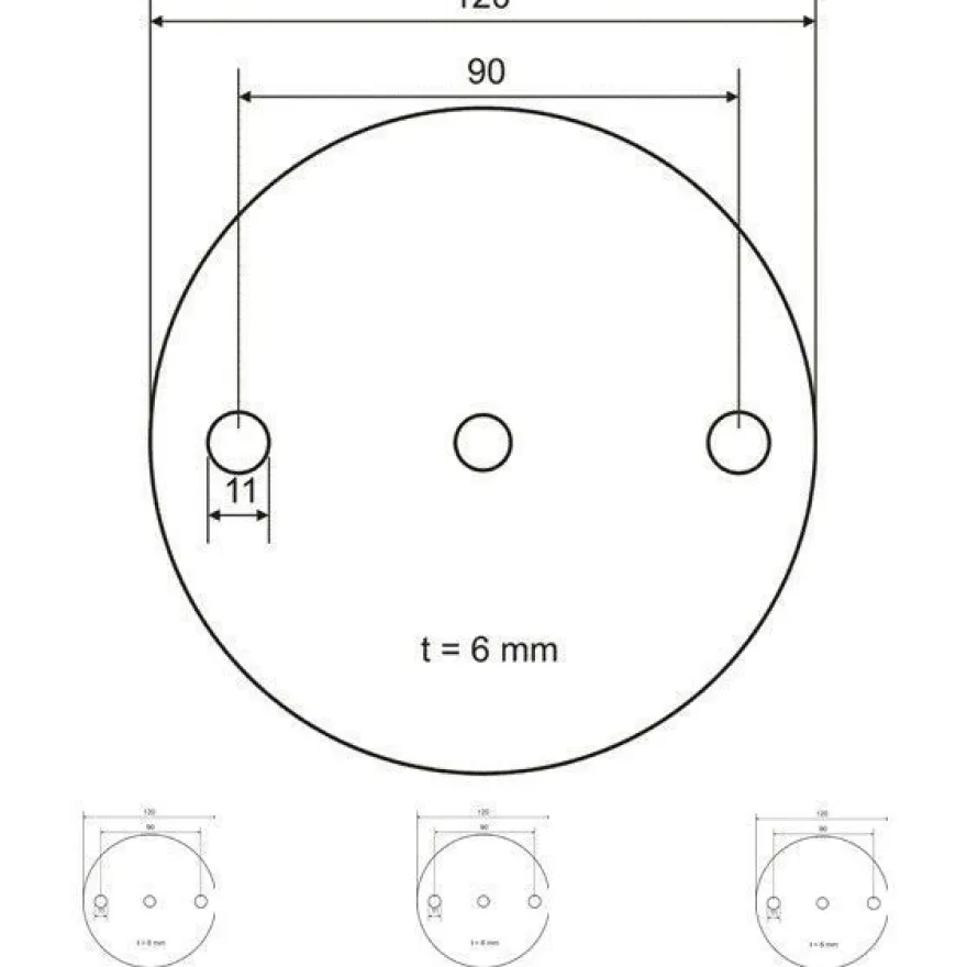 Ronde gelochte Ronden STAHL S235 JR roh gestanzt Platte 70 / 80 / 100 / 120 mm