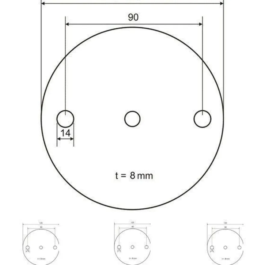 Ronde gelochte Ronden STAHL S235 JR roh gestanzt Platte 70 / 80 / 100 / 120 mm