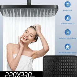 RONVIE 13 Zoll Duschkopf Regendusche, Fester Regenduschkopf Duschbrause mit