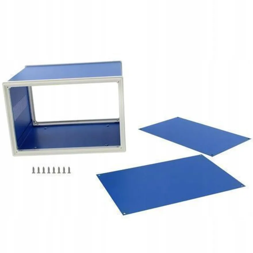 Rosfix Gehäuse Metall Blau – 115x310x285 mm | für Elektronikprojekte