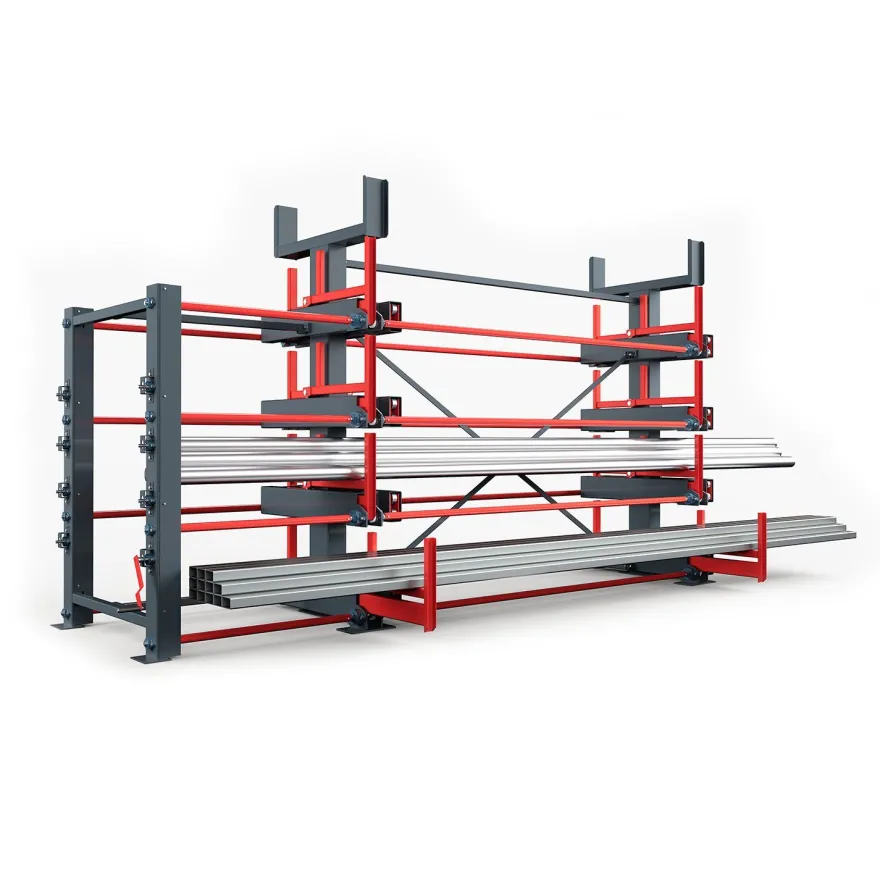 RR Industrietechnik Roll-Aus-Regal doppelseitig Typ RRS-DM mit 560mm Nutztiefe, 5 Eb