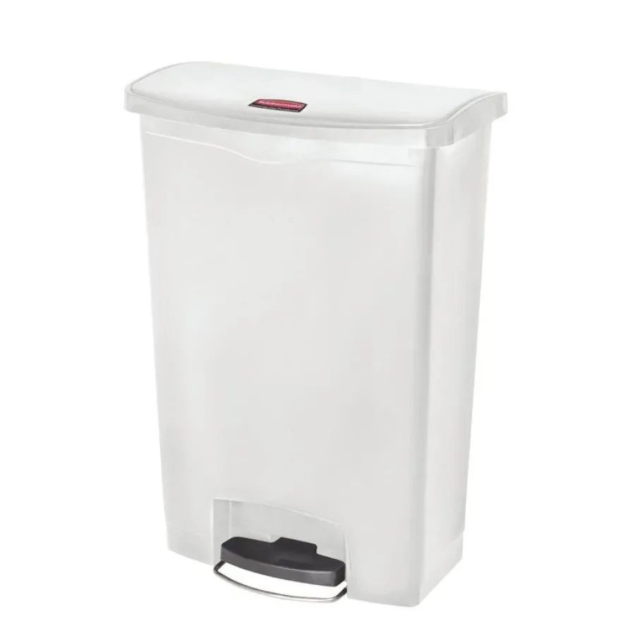 Rubbermaid Slim Jim Front Step Pedaleimer Weiß 90L