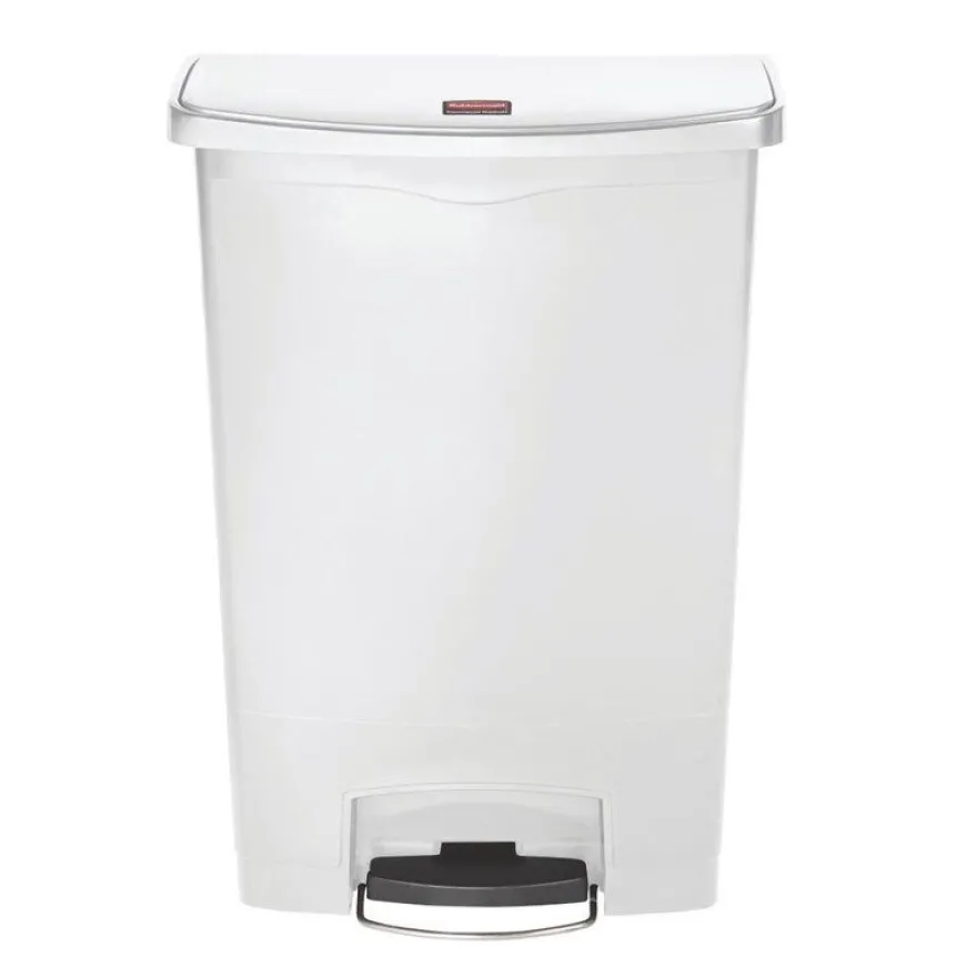 Rubbermaid Slim Jim Front Step Pedaleimer Weiß 90L