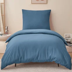 Ruikasi Bettwäsche 155x220 cm Blau 2-teilig Mikrofaser, Bettbezug mit