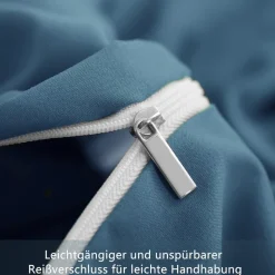 Ruikasi Bettwäsche 155x220 cm Blau 2-teilig Mikrofaser, Bettbezug mit