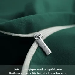 Ruikasi Bettwäsche 200x200 cm 3-teilig Dunkelgrün Mikrofaser, Oeko-TEX, mit