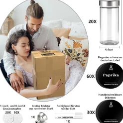 SAEIV Rotation Gewürzregal 20 Gewürzgläser Stehend Organizer 100ml