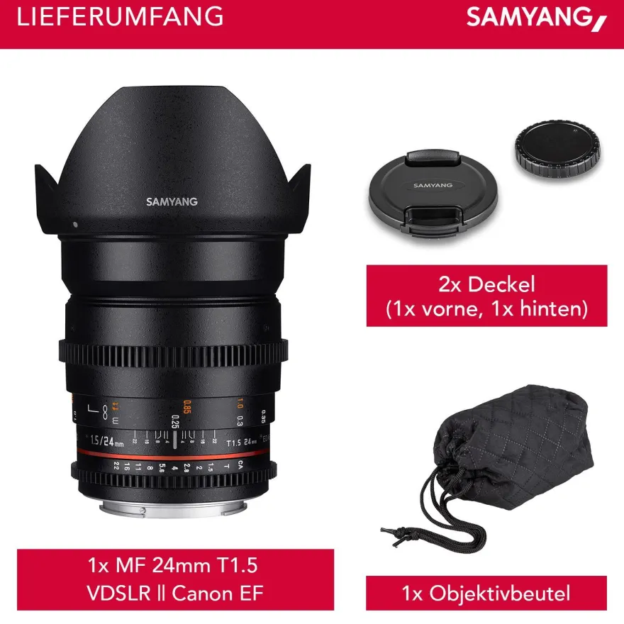 Samyang MF 24mm T1,5 Video DSLR II Canon EF