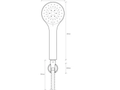 Sanibel 1001 Handbrause 90 mm Set 3S Duschkopf Brausehalter Brauseset