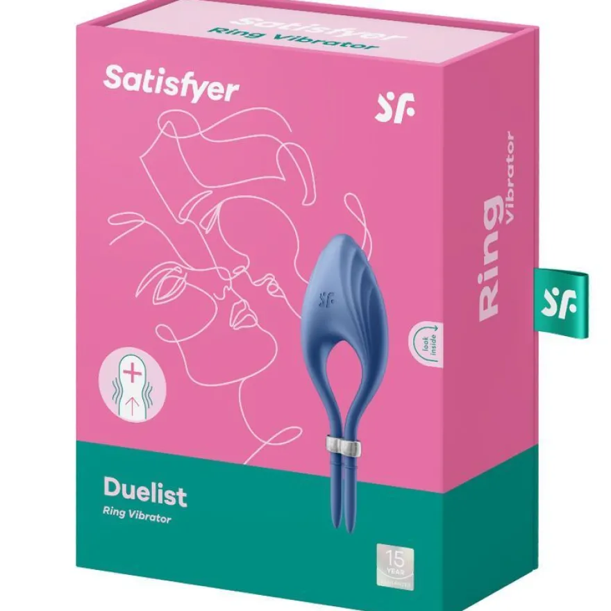 Satisfyer Duelist verstellbarer Penisring mit Vibrator aus Silikon