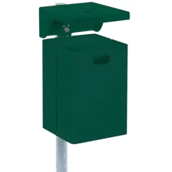 Schake Rechteck- Abfallbehaelter 40l mit Dach, Schiene und Schluessel inkl. Ascher b