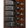 Schalttafel Mahagoni mit 5-Taste Schaltpaneel Wurzelholz 12V Schalterpaneel Boot