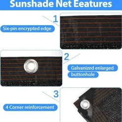 Schattierungsnetz 2x2m für Gewächshaus Schattiernetz Sonnensegel 90% Shading