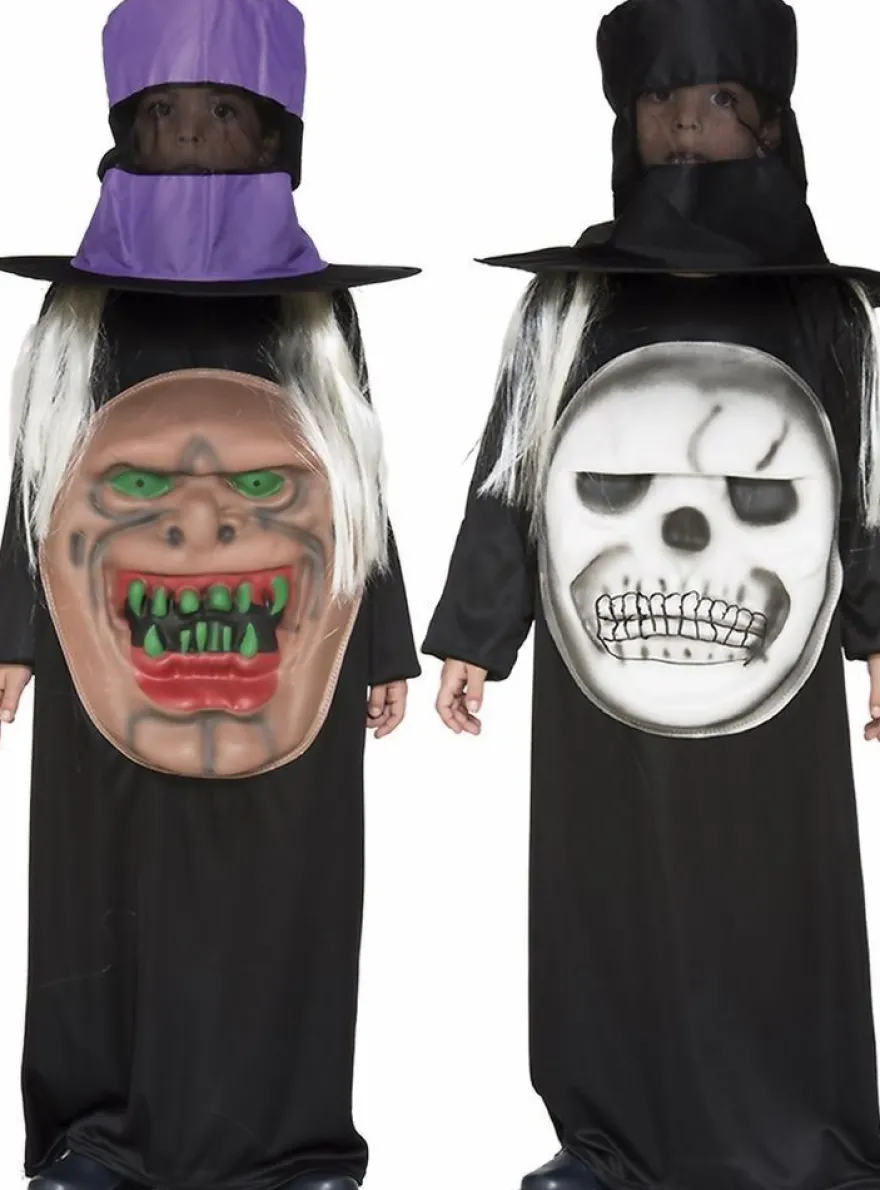 schauriges Kinder Kostüm Totenkopf o. Monster 7-12 J. Jungen Mädchen Halloween