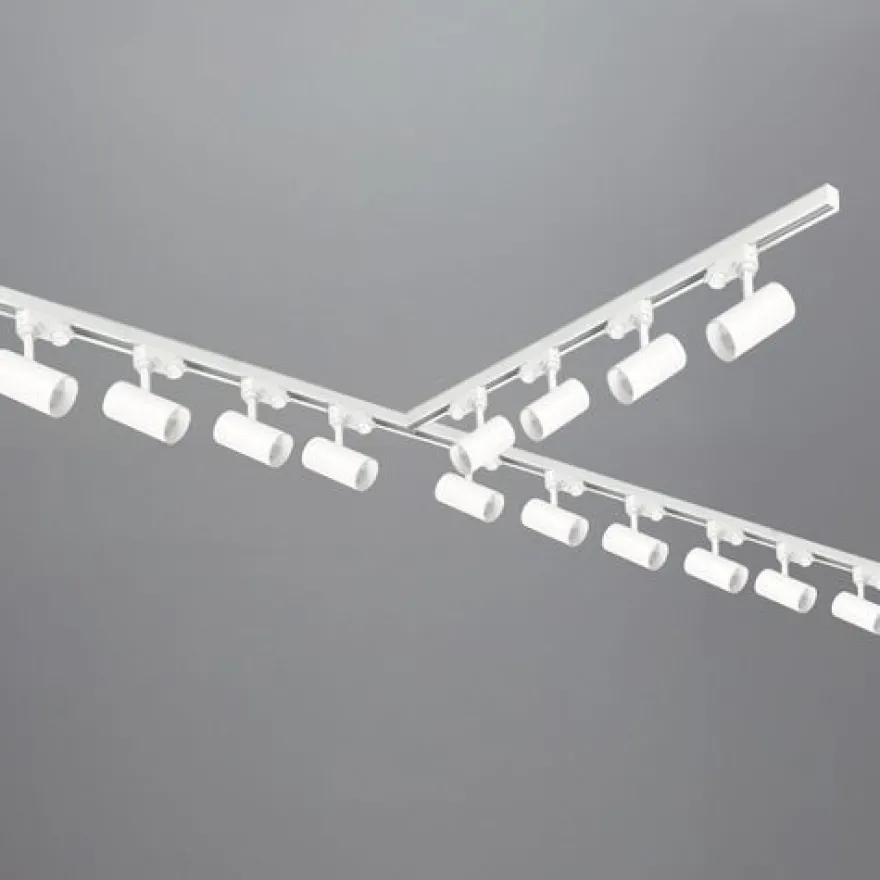 Schienensystem Komplett-Set 1m + 2m + 2m 14xLampe T-Verbinder Netzteil, Kappe Weiß