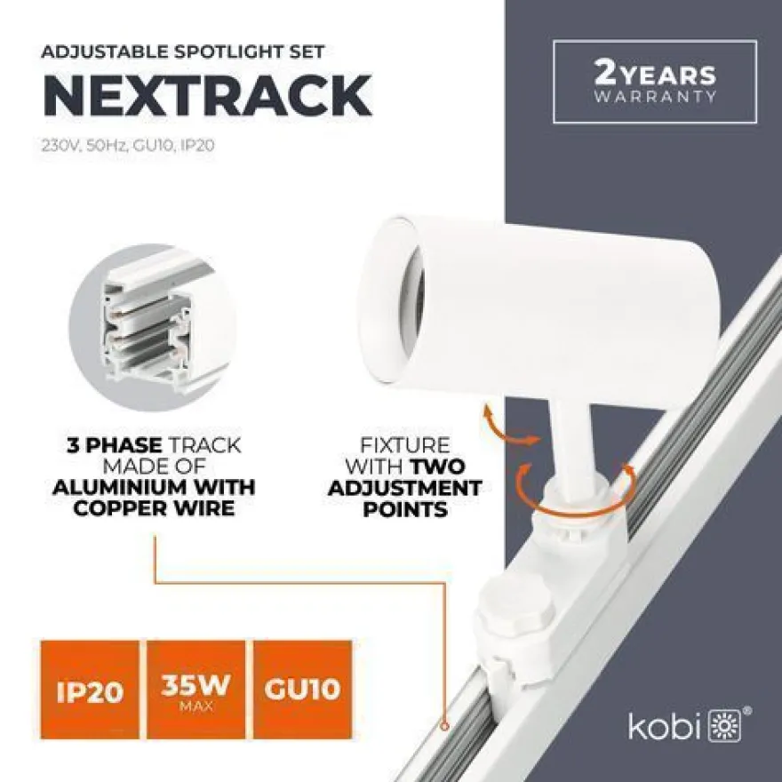 Schienensystem 10x GU10 Lampe 1m Schiene 2m Schiene L-Verbinder Netzteil, Kappe Weiß