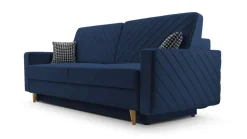 Schlafsofa California Schwarz mit Schlaffunktion und Bettkasten Couch für Wohnzimmer