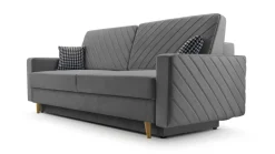 Schlafsofa California Schwarz mit Schlaffunktion und Bettkasten Couch für Wohnzimmer