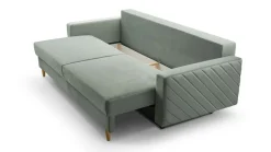 Schlafsofa California Schwarz mit Schlaffunktion und Bettkasten Couch für Wohnzimmer