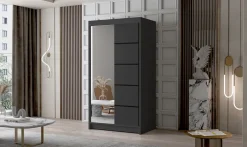 Schlafzimmerschrank LETTO III 100 mit Spiegel - Kleiderschrank Schiebetüren Schrank