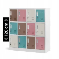 Schließfachschrank Werfachschrank Umkleideschrank 12 Fächern Metall 120x110x45 cm