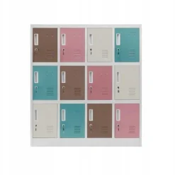 Schließfachschrank Werfachschrank Umkleideschrank 12 Fächern Metall 120x110x45 cm