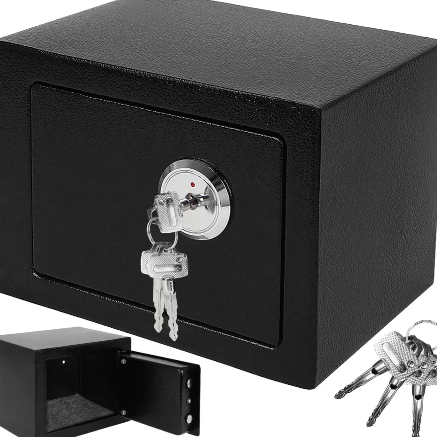 Schlüsselsafe Tresor A5 Schlüsselbox Safe Stahl Schwarz mit 3 Schlüsseln